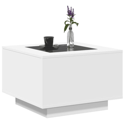 vidaXL Coffee Table with LED White 60x60x40 cm Engineered Wood
