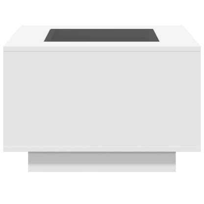 vidaXL Coffee Table with LED White 60x60x40 cm Engineered Wood