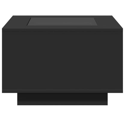 vidaXL Coffee Table with LED Black 60x60x40 cm Engineered Wood