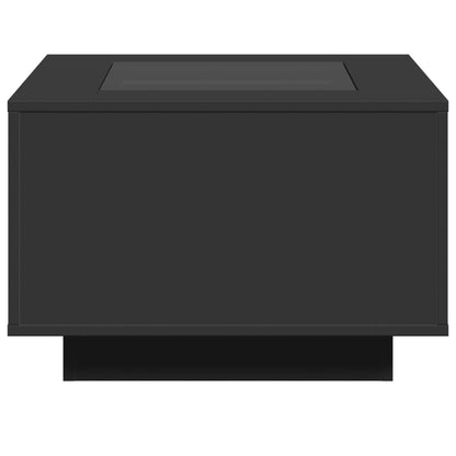vidaXL Coffee Table with LED Black 60x60x40 cm Engineered Wood