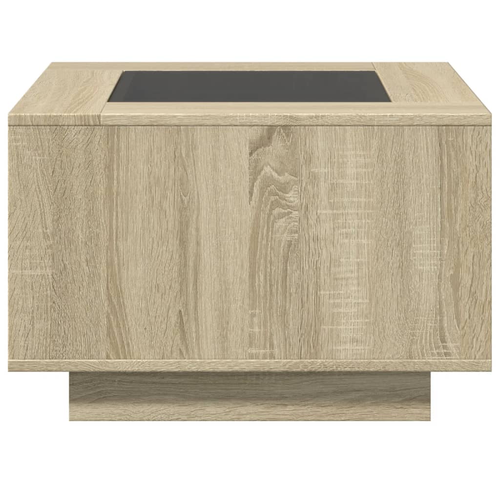 vidaXL Coffee Table with LED Sonoma Oak 60x60x40 cm Engineered Wood