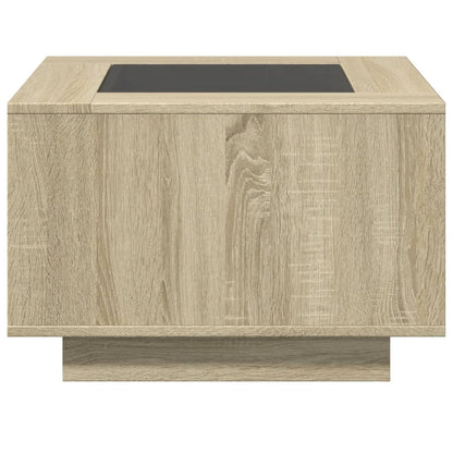 vidaXL Coffee Table with LED Sonoma Oak 60x60x40 cm Engineered Wood