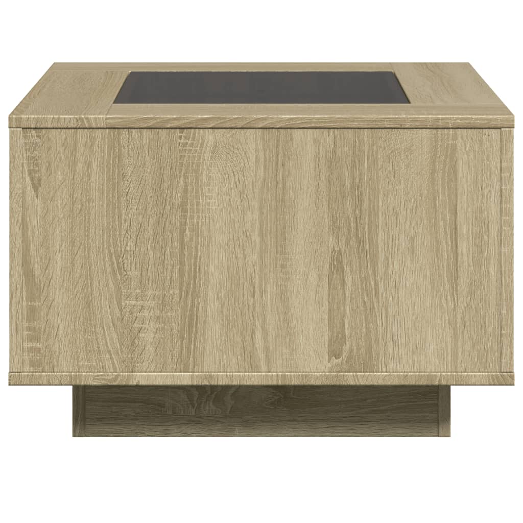 vidaXL Coffee Table with LED Sonoma Oak 60x60x40 cm Engineered Wood