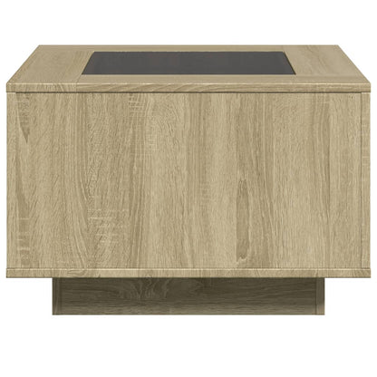 vidaXL Coffee Table with LED Sonoma Oak 60x60x40 cm Engineered Wood