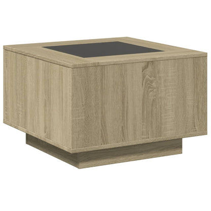 vidaXL Coffee Table with LED Sonoma Oak 60x60x40 cm Engineered Wood