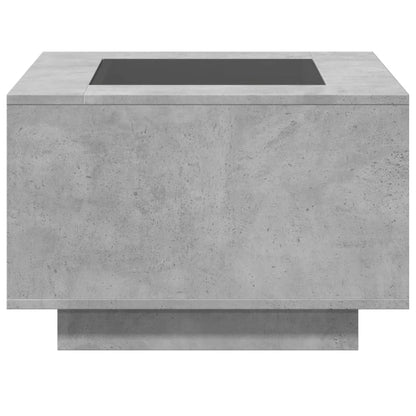 vidaXL Coffee Table with LED Concrete Grey 60x60x40 cm Engineered Wood