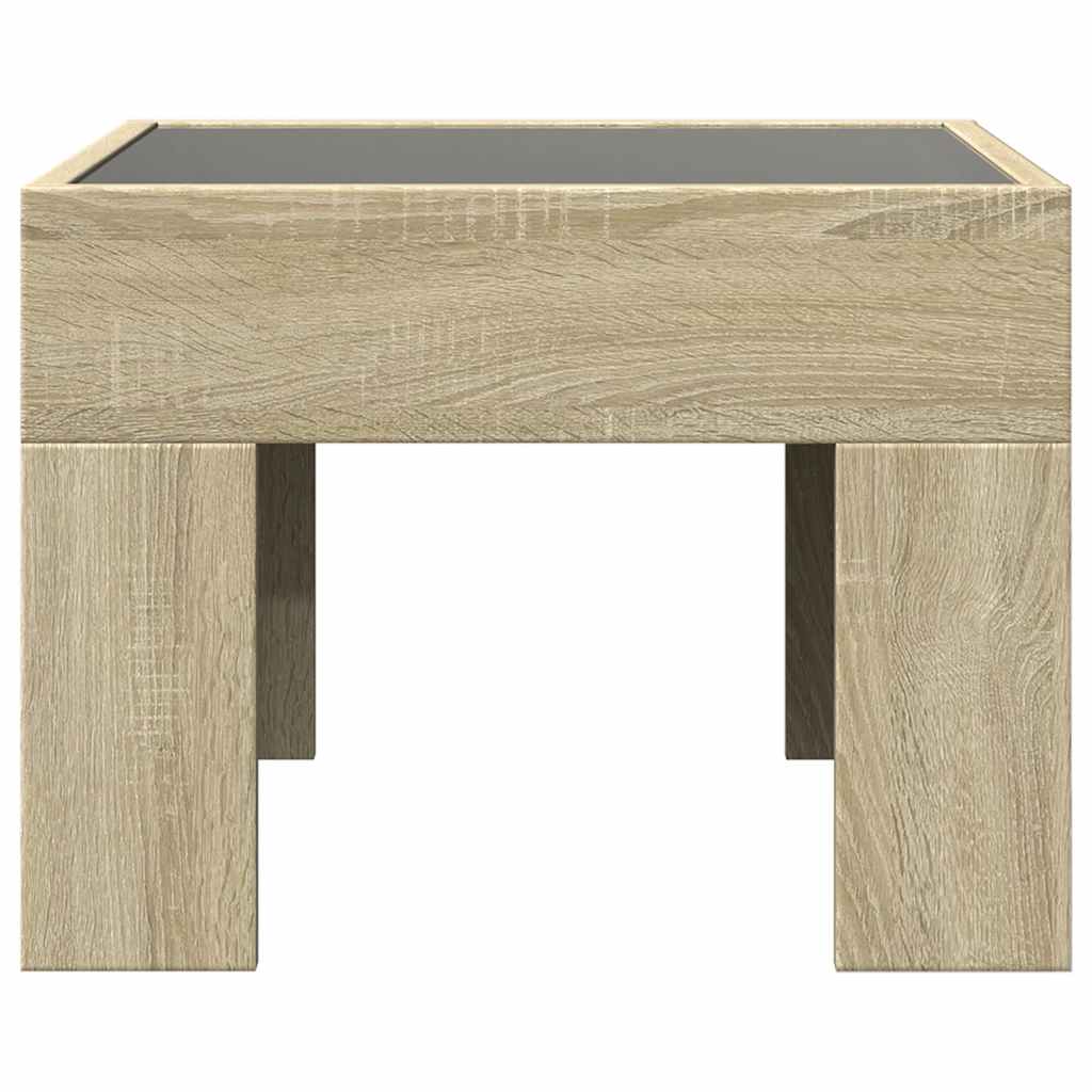 vidaXL Coffee Table with Infinity LED Sonoma Oak 40x40x30 cm