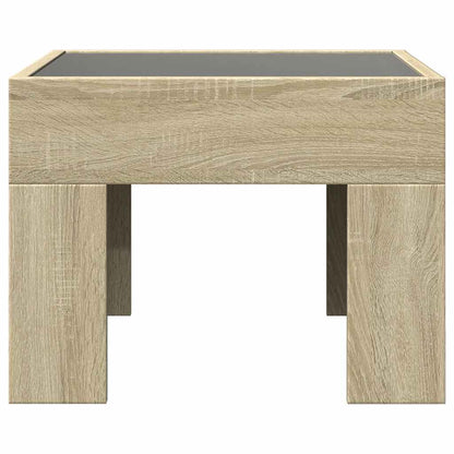 vidaXL Coffee Table with Infinity LED Sonoma Oak 40x40x30 cm
