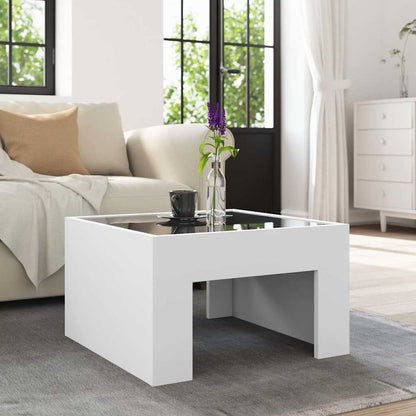 vidaXL Coffee Table with Infinity LED White 50x50x30 cm