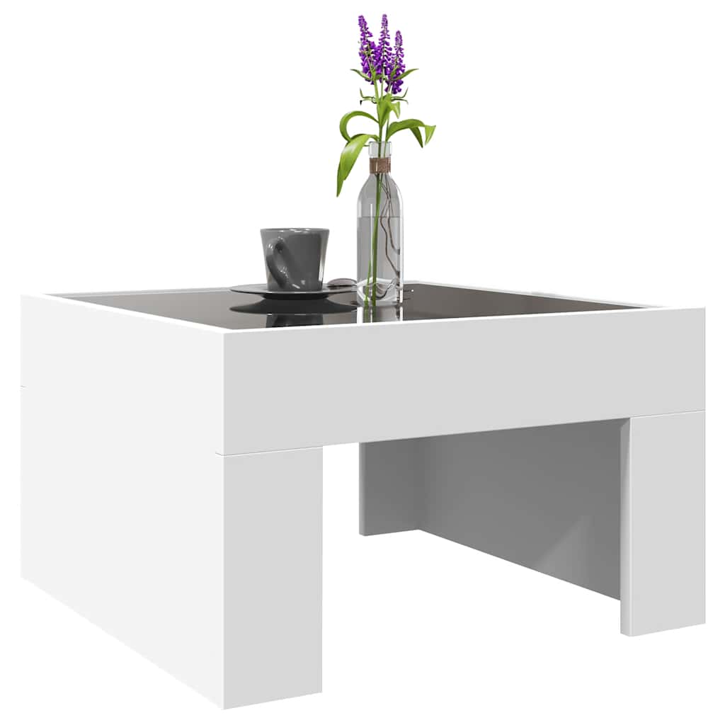 vidaXL Coffee Table with Infinity LED White 50x50x30 cm