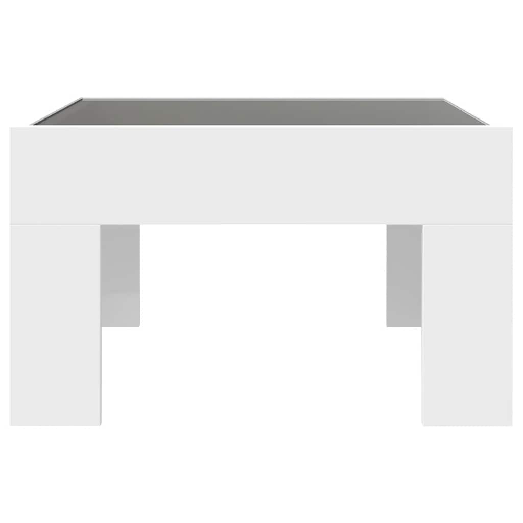 vidaXL Coffee Table with Infinity LED White 50x50x30 cm