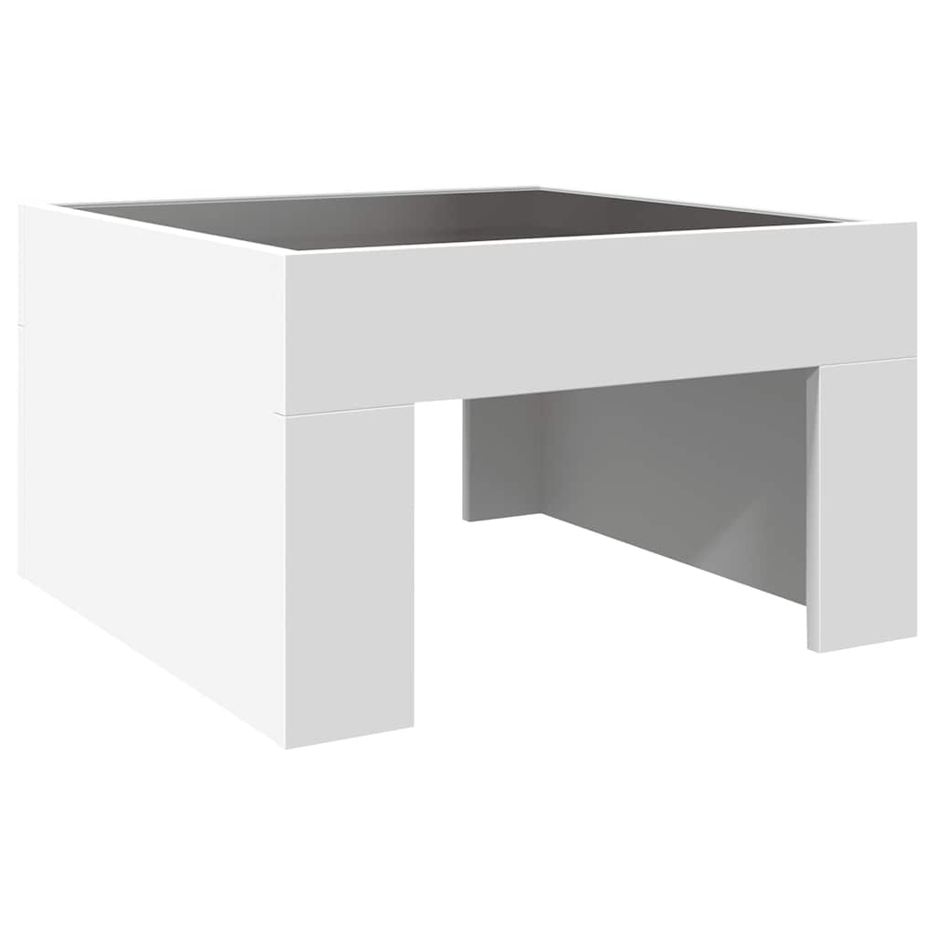 vidaXL Coffee Table with Infinity LED White 50x50x30 cm