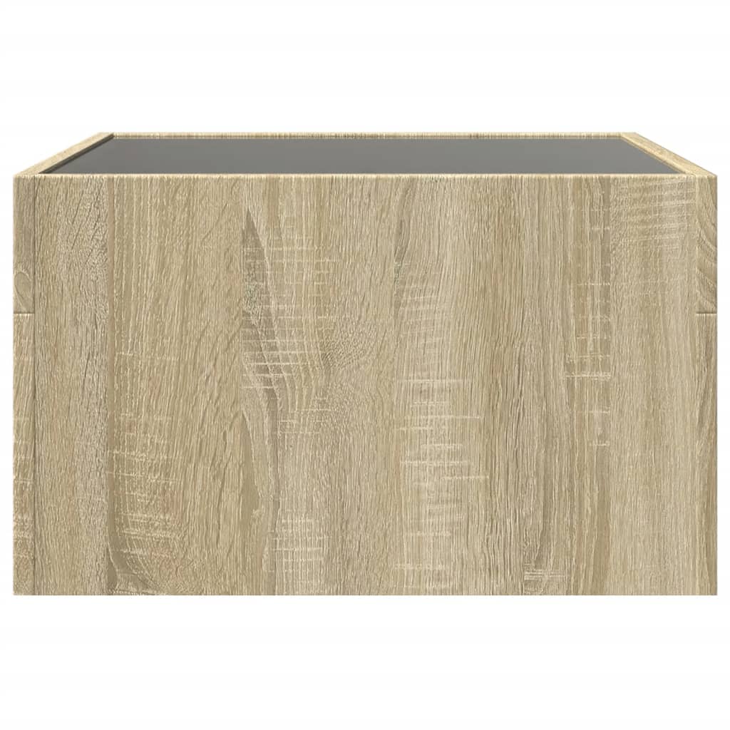 vidaXL Coffee Table with Infinity LED Sonoma Oak 50x50x30 cm