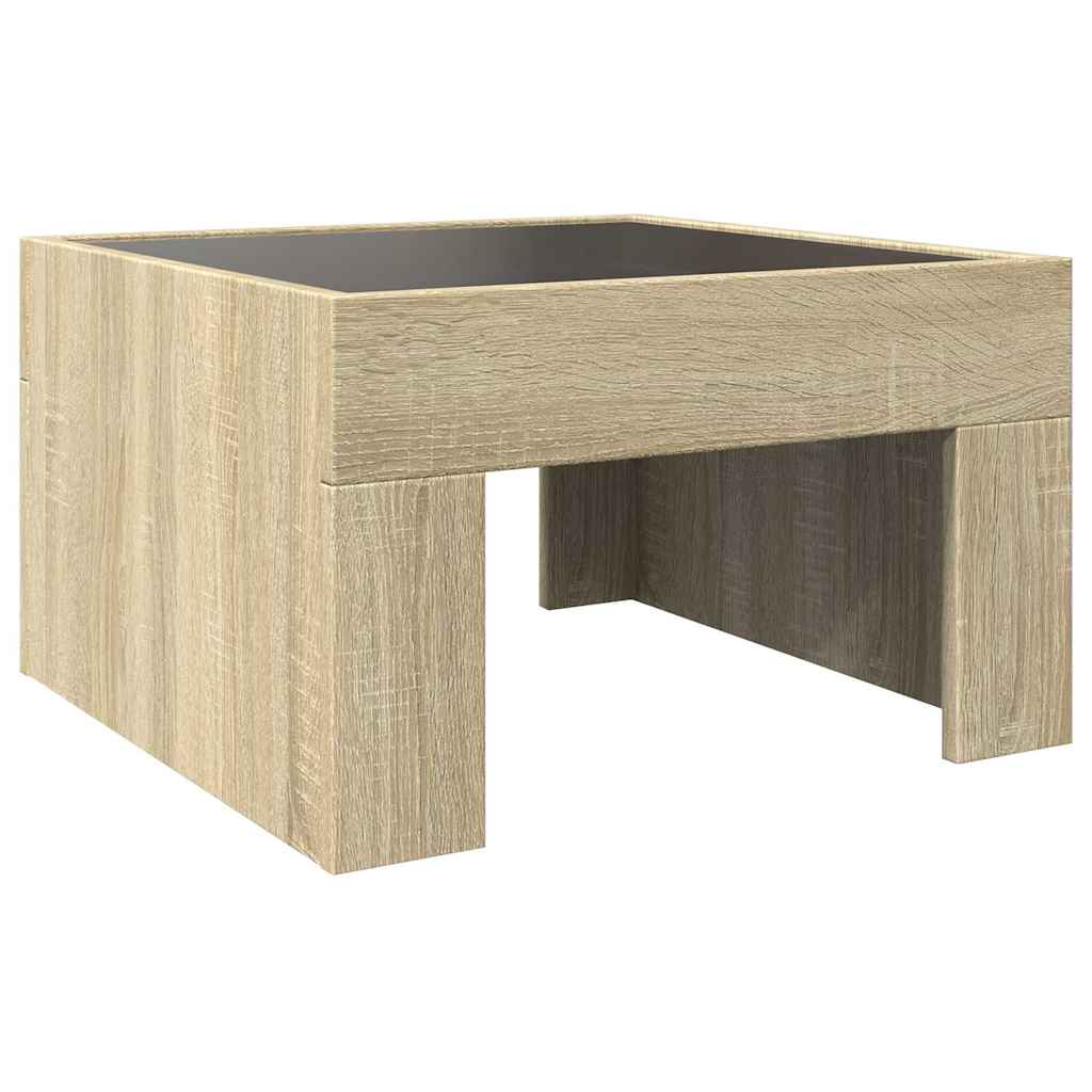 vidaXL Coffee Table with Infinity LED Sonoma Oak 50x50x30 cm