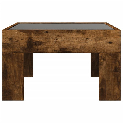 vidaXL Coffee Table with Infinity LED Smoked Oak 50x50x30 cm