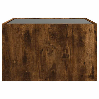 vidaXL Coffee Table with Infinity LED Smoked Oak 50x50x30 cm