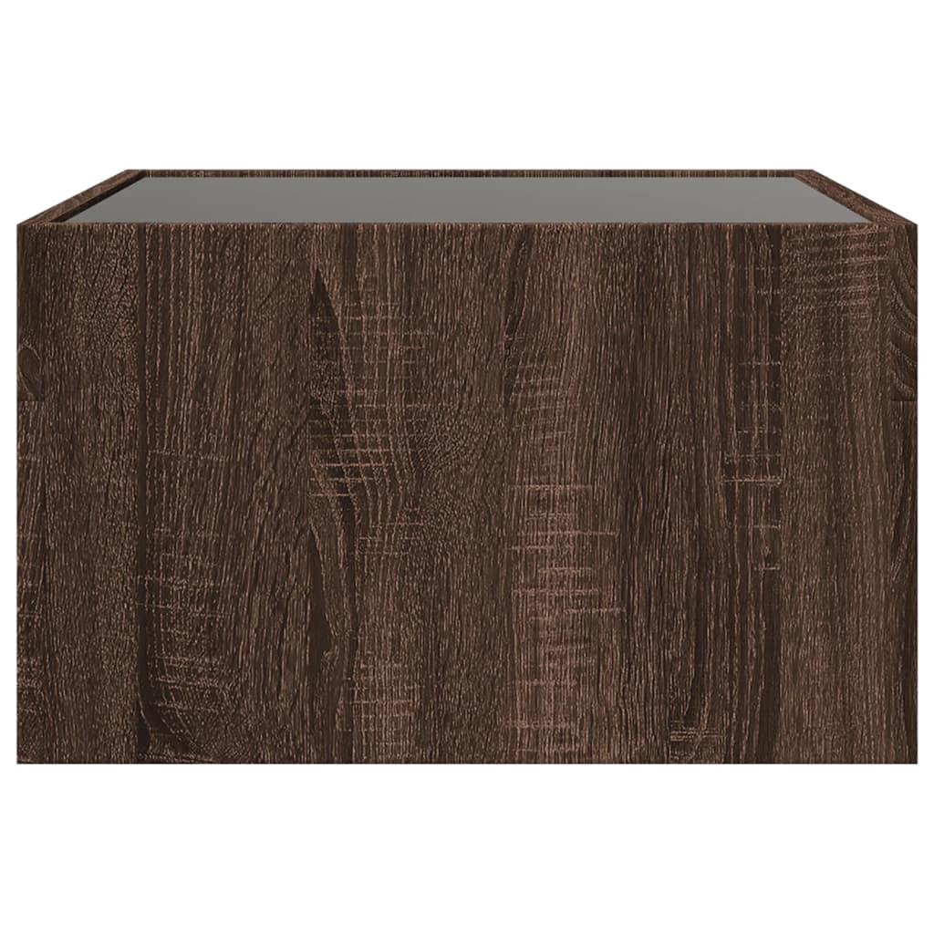 vidaXL Coffee Table with Infinity LED Brown Oak 50x50x30 cm