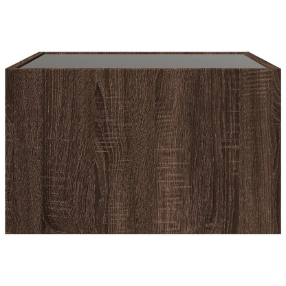 vidaXL Coffee Table with Infinity LED Brown Oak 50x50x30 cm