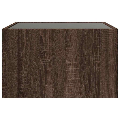 vidaXL Coffee Table with Infinity LED Brown Oak 50x50x30 cm