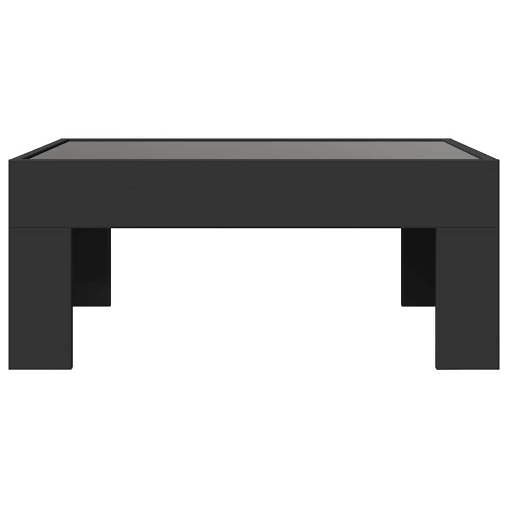 vidaXL Coffee Table with Infinity LED Black 70x50x30 cm