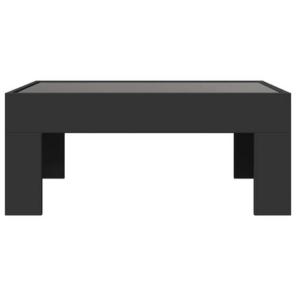 vidaXL Coffee Table with Infinity LED Black 70x50x30 cm