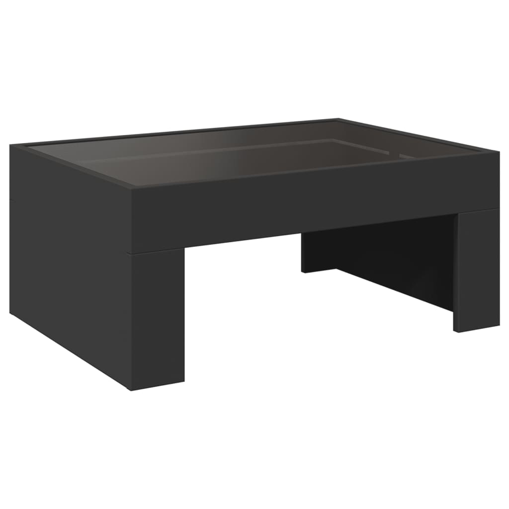 vidaXL Coffee Table with Infinity LED Black 70x50x30 cm