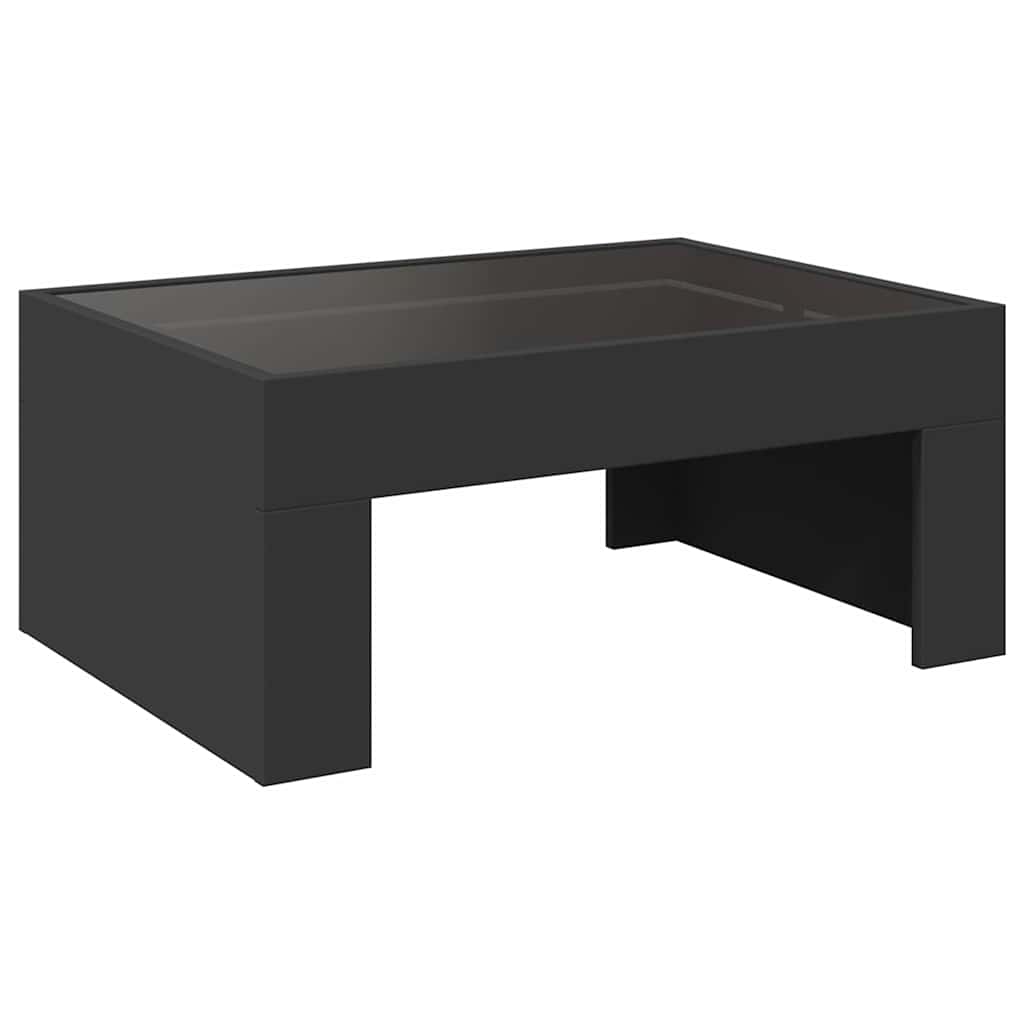 vidaXL Coffee Table with Infinity LED Black 70x50x30 cm