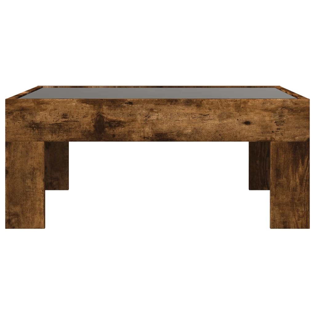 vidaXL Coffee Table with Infinity LED Smoked Oak 70x50x30 cm