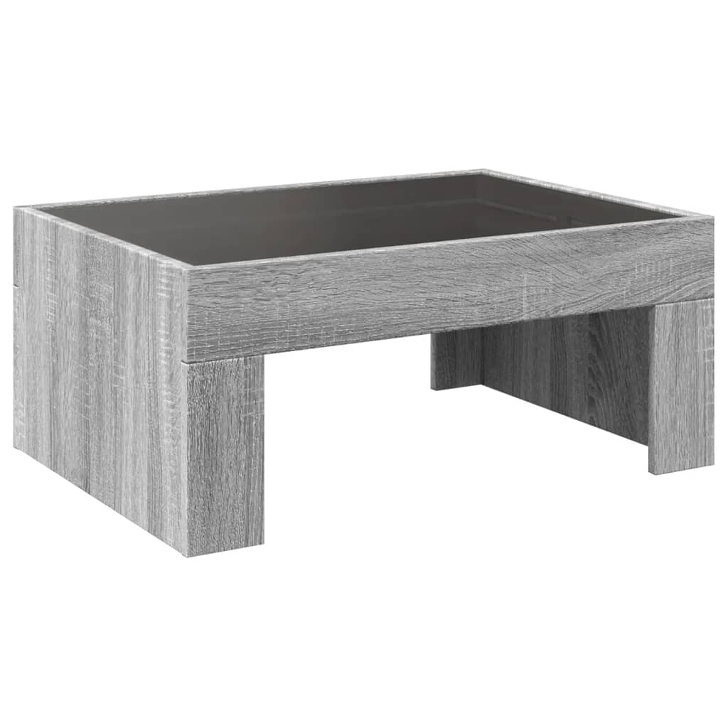 vidaXL Coffee Table with Infinity LED Grey Sonoma 70x50x30 cm