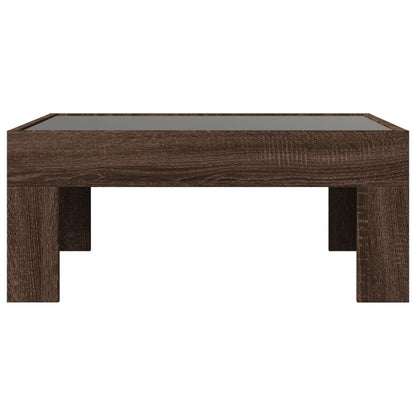 vidaXL Coffee Table with Infinity LED Brown Oak 70x50x30 cm