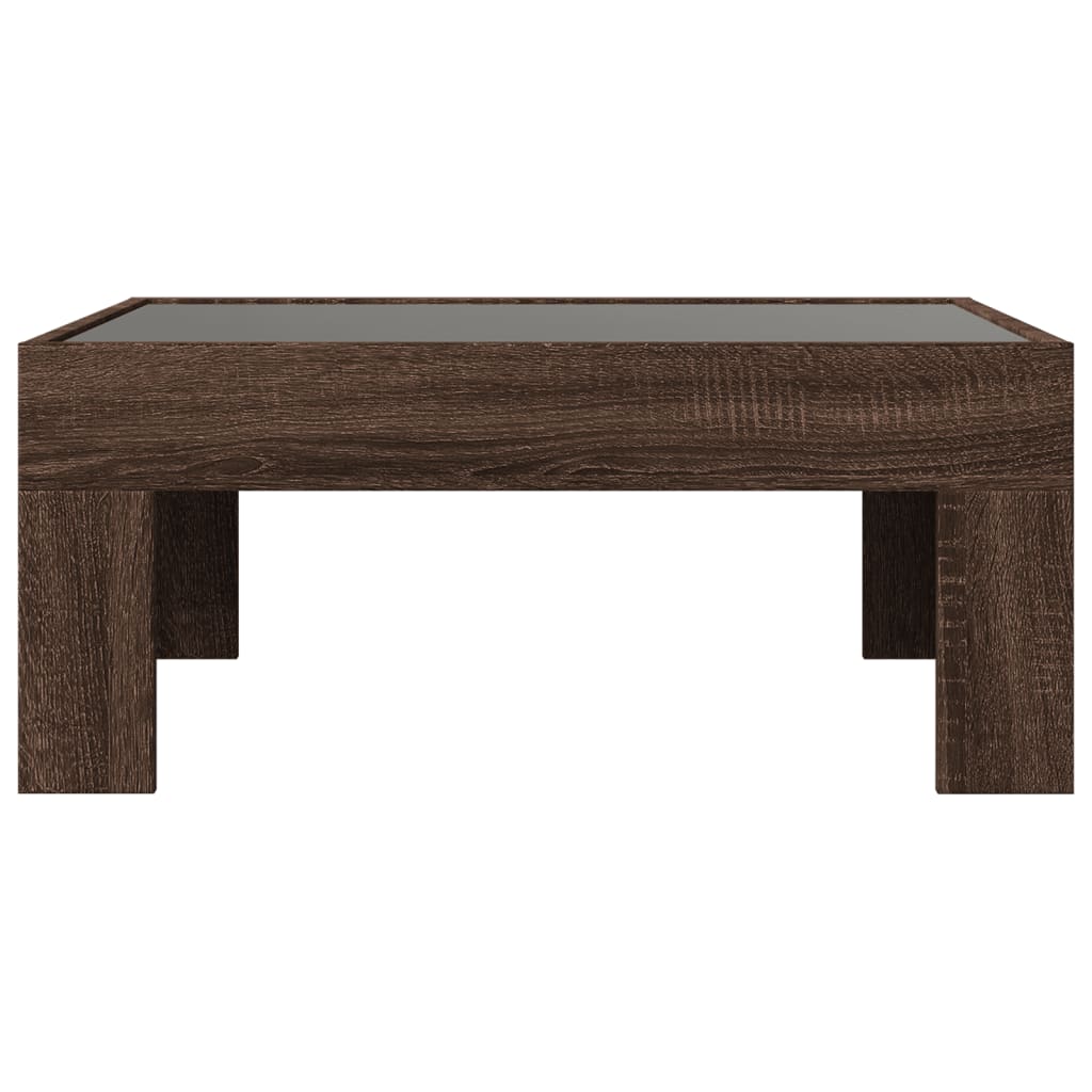 vidaXL Coffee Table with Infinity LED Brown Oak 70x50x30 cm