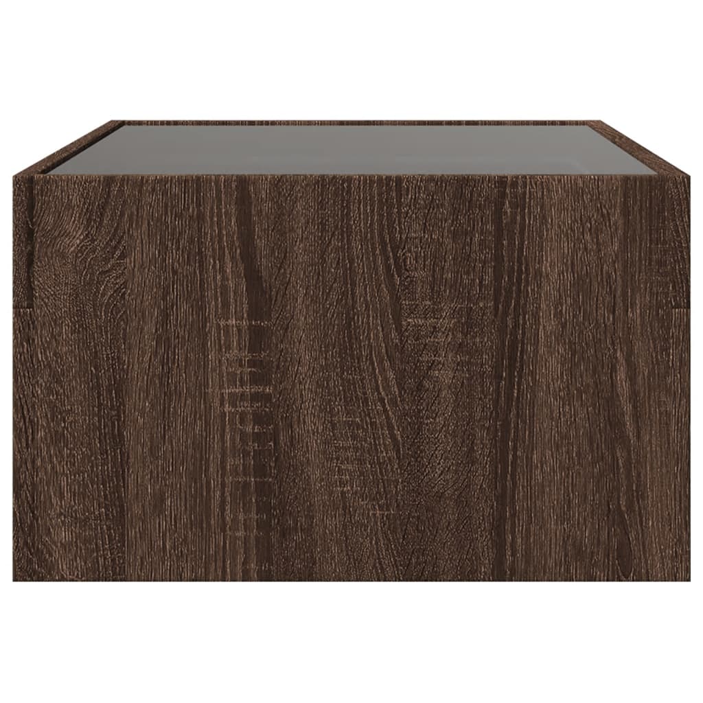 vidaXL Coffee Table with Infinity LED Brown Oak 70x50x30 cm