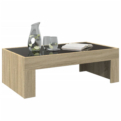 vidaXL Coffee Table with Infinity LED Sonoma Oak 90x50x30 cm