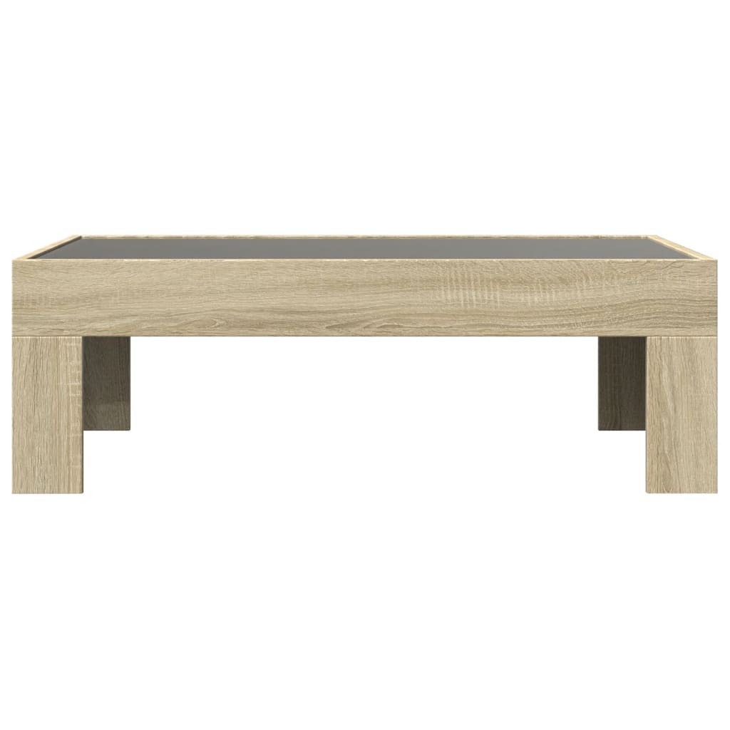 vidaXL Coffee Table with Infinity LED Sonoma Oak 90x50x30 cm