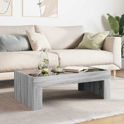 vidaXL Coffee Table with Infinity LED Grey Sonoma 90x50x30 cm