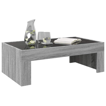 vidaXL Coffee Table with Infinity LED Grey Sonoma 90x50x30 cm