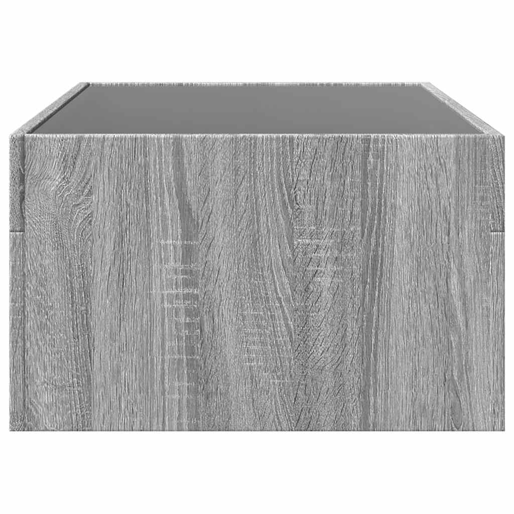 vidaXL Coffee Table with Infinity LED Grey Sonoma 90x50x30 cm