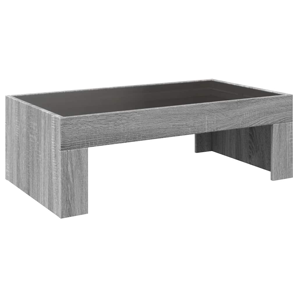 vidaXL Coffee Table with Infinity LED Grey Sonoma 90x50x30 cm