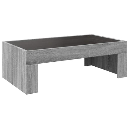 vidaXL Coffee Table with Infinity LED Grey Sonoma 90x50x30 cm