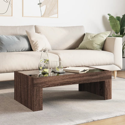 vidaXL Coffee Table with Infinity LED Brown Oak 90x50x30 cm