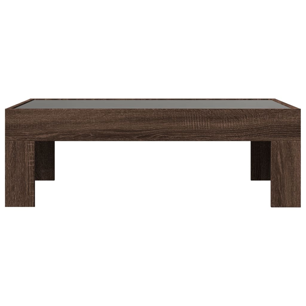 vidaXL Coffee Table with Infinity LED Brown Oak 90x50x30 cm