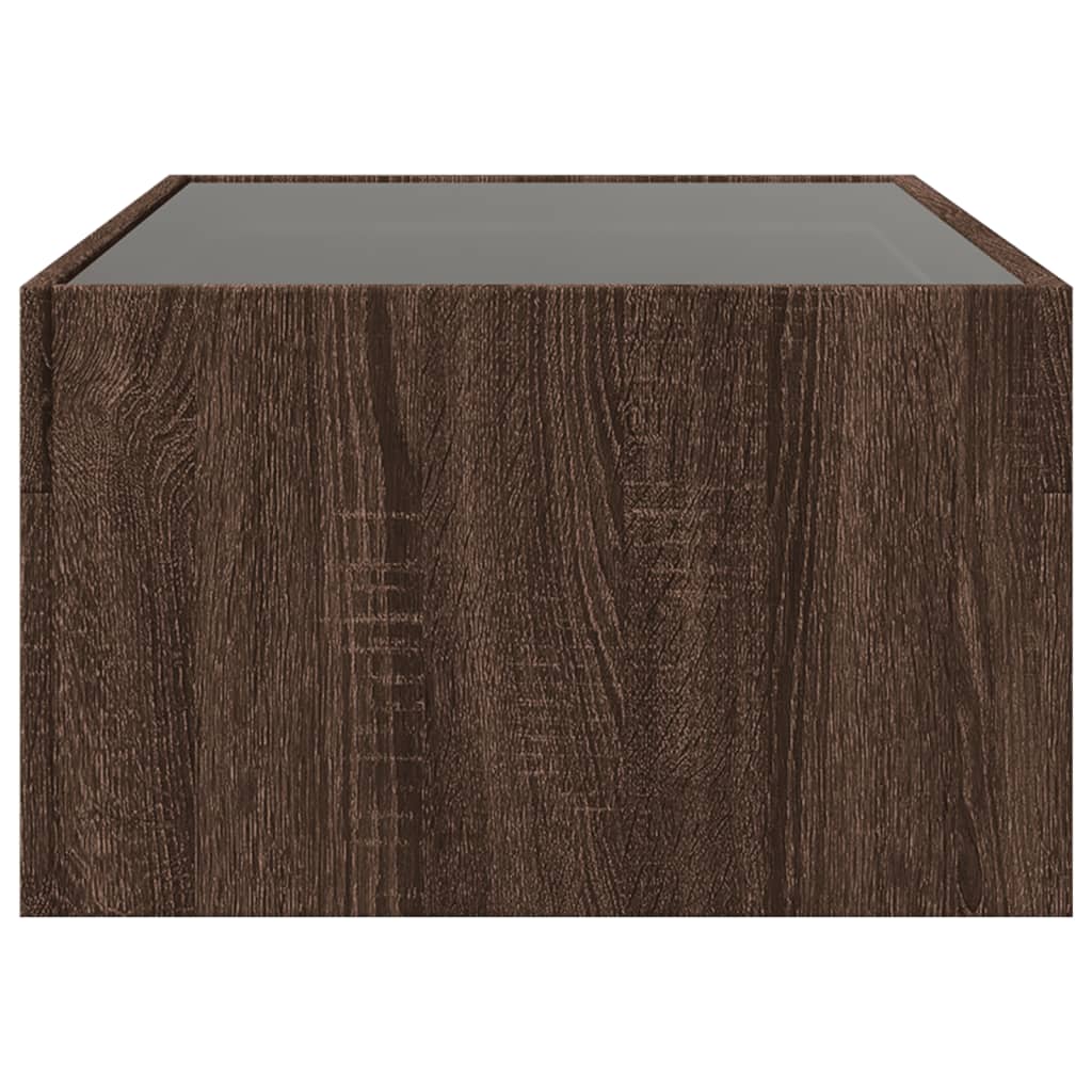 vidaXL Coffee Table with Infinity LED Brown Oak 90x50x30 cm