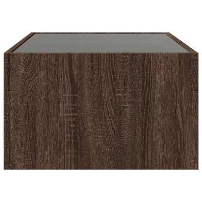 vidaXL Coffee Table with Infinity LED Brown Oak 90x50x30 cm