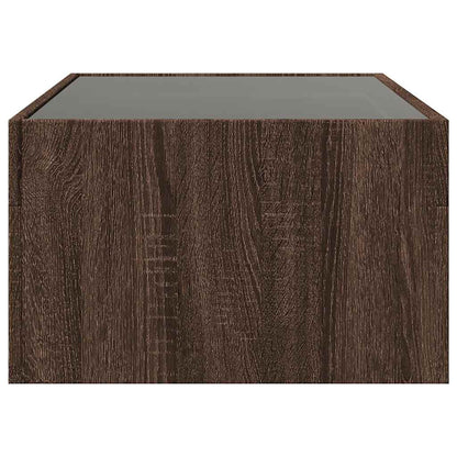 vidaXL Coffee Table with Infinity LED Brown Oak 90x50x30 cm