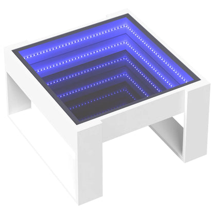 vidaXL Coffee Table with Infinity LED White 50x53x30 cm