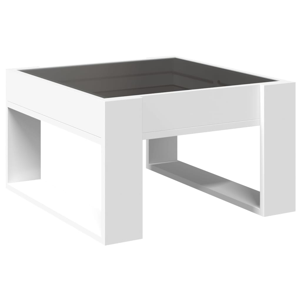vidaXL Coffee Table with Infinity LED White 50x53x30 cm