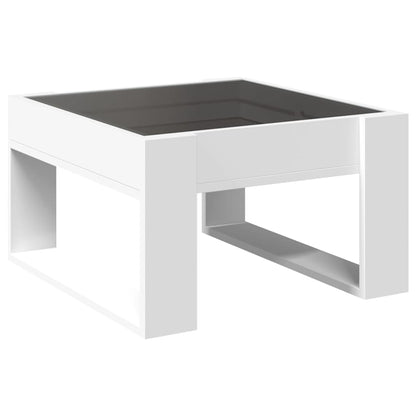 vidaXL Coffee Table with Infinity LED White 50x53x30 cm