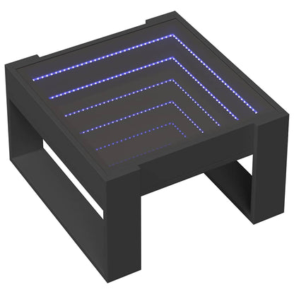 vidaXL Coffee Table with Infinity LED Black 50x53x30 cm