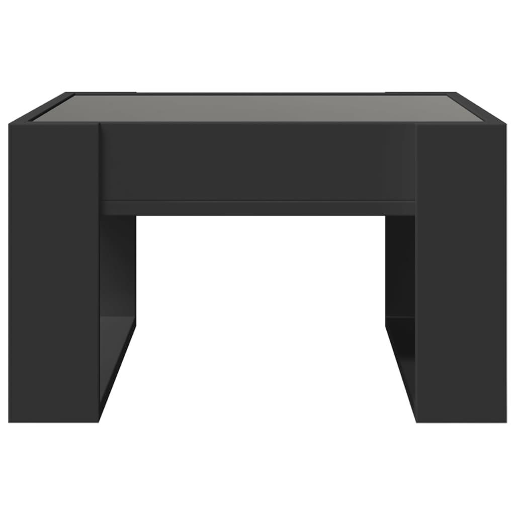 vidaXL Coffee Table with Infinity LED Black 50x53x30 cm