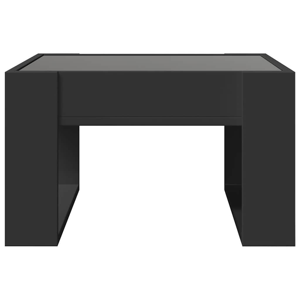 vidaXL Coffee Table with Infinity LED Black 50x53x30 cm